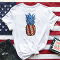 American Flag Pineapple Machine Embroidery Design - 5 Sizes