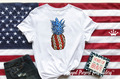 American Flag Pineapple Machine Embroidery Design - 5 sizes