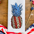 American Flag Pineapple Machine Embroidery Design - 5 sizes
