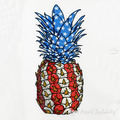 American Flag Pineapple Machine Embroidery Design - 5 sizes