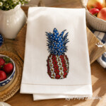 American Flag Pineapple Machine Embroidery Design - 5 Sizes