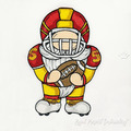 American Football Gnome Machine Embroidery Design - 4 sizes