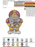 American Football Gnome Machine Embroidery Design - 4 sizes