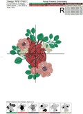 Anatomical Heart with anemones Machine Embroidery Design - 3 sizes