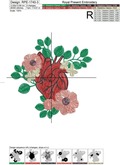 Anatomical Heart with anemones Machine Embroidery Design - 3 sizes
