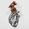 Anatomical Heart with irises Machine Embroidery Design - 7 sizes