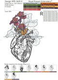 Anatomical Heart with irises Machine Embroidery Design - 7 sizes