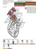Anatomical Heart with irises Machine Embroidery Design - 7 sizes