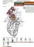 Anatomical Heart with irises Machine Embroidery Design - 7 sizes