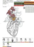 Anatomical Heart with irises Machine Embroidery Design - 7 sizes