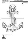 Sketch Anchor Machine Embroidery Design - 7 sizes