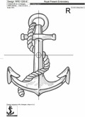 Sketch Anchor Machine Embroidery Design - 7 sizes