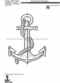 Sketch Anchor Machine Embroidery Design - 7 sizes