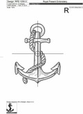 Sketch Anchor Machine Embroidery Design - 7 sizes