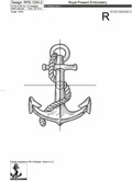Sketch Anchor Machine Embroidery Design - 7 sizes