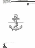 Sketch Anchor Machine Embroidery Design - 7 sizes