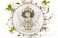 Angel Tilda doll on a cloud Machine Embroidery Design - 3 sizes