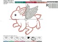 Angel flying Baby Bunny Applique - 5 sizes