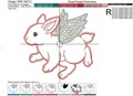 Angel flying Baby Bunny Applique - 5 sizes