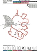 Angel flying Baby Elephant Applique Embroidery Design - 5 sizes
