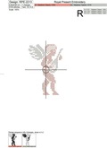 Angel with Lute Cross-stitch Machine Embroidery Design - 2 sizes