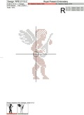 Angel with Lute Cross-stitch Machine Embroidery Design - 2 sizes
