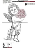 Angel with Roses Machine Embroidery Design - 4 sizes