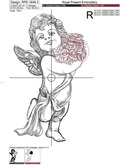 Angel with Roses Machine Embroidery Design - 4 sizes