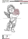 Angel with Roses Machine Embroidery Design - 4 sizes
