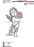 Angel with Roses Machine Embroidery Design - 4 sizes