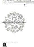 Angel with candle in a snowflakes frame Machine Embroidery Design - 3 sizes