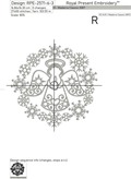 Angel with candle in a snowflakes frame Machine Embroidery Design - 3 sizes