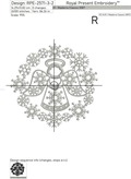 Angel with heart in a snowflakes frame Machine Embroidery Design - 3 sizes