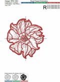 Applique Embroidery Design Peony - 5 sizes