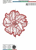 Applique Embroidery Design Peony - 5 sizes