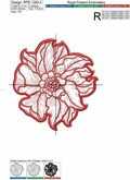 Applique Embroidery Design Peony - 5 sizes
