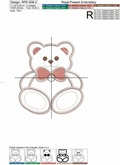 Applique Teddy Bear - 2 sizes