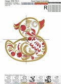 Khokhloma duck Applique - 4 sizes