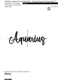 Aquarius zodiac sign Machine Embroidery Design - 6 sizes