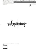 Aquarius zodiac sign Machine Embroidery Design - 6 sizes