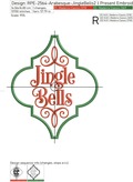 Arabesque Jingle Bells Inscription Machine Embroidery Design - 5 sizes