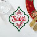Arabesque Santa Inscription Machine Embroidery Design - 7 sizes