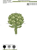 Artichoke Machine Embroidery Design - 4 sizes