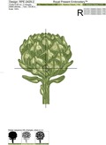 Artichoke Machine Embroidery Design - 4 sizes