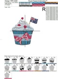 Australia Flag Cupcake Machine Embroidery Design