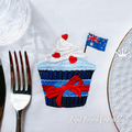 Australia Flag Cupcake Machine Embroidery Design
