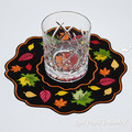 Autumn leaves ITH table placemat machine embroidery design - 5 sizes