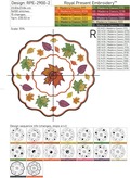 Autumn leaves ITH table placemat machine embroidery design - 5 sizes