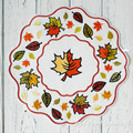 Autumn leaves ITH table placemat machine embroidery design - 5 sizes