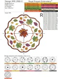 Autumn leaves ITH table placemat machine embroidery design - 5 sizes
